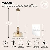 Maytoni Modern Tone Подвесной светильник цвет: бронза P001PL-01BZ