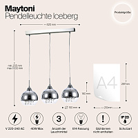 Maytoni Modern Iceberg Подвесной светильник цвет: никель P012-PL-03-N