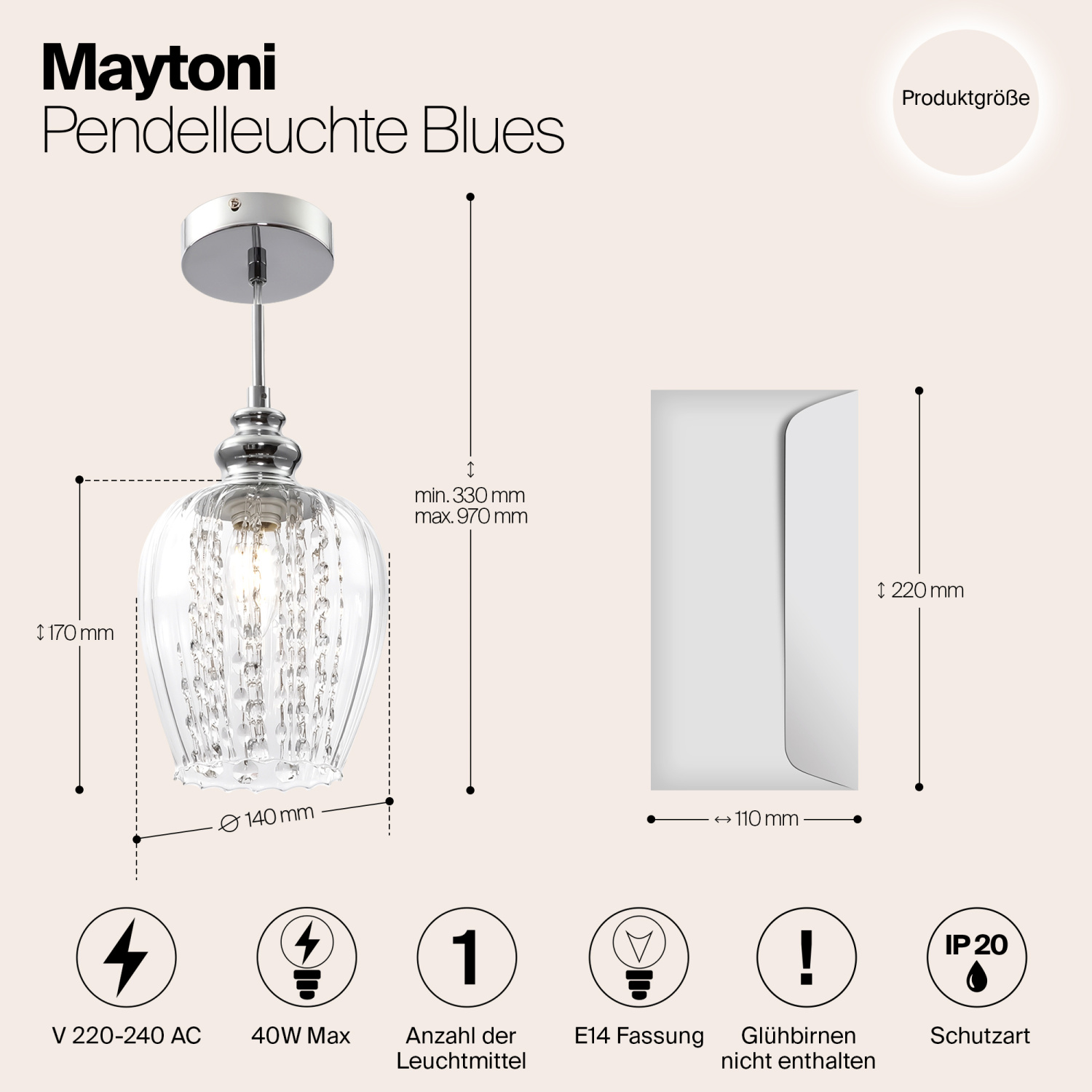 Maytoni Modern Blues Подвесной светильник цвет: никель MOD044-PL-01-N