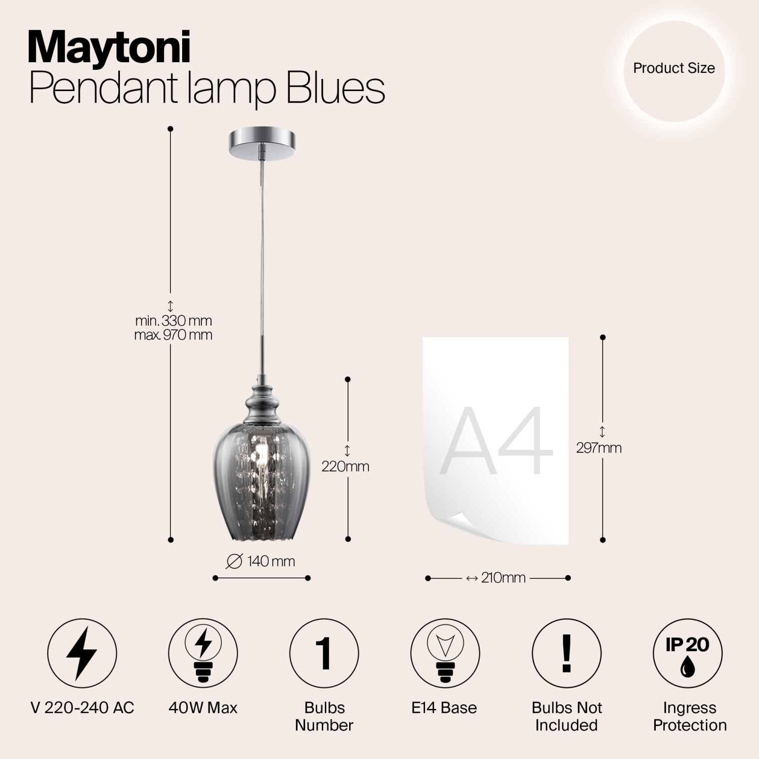Maytoni Modern Blues Подвесной светильник цвет: никель MOD033-PL-01-N