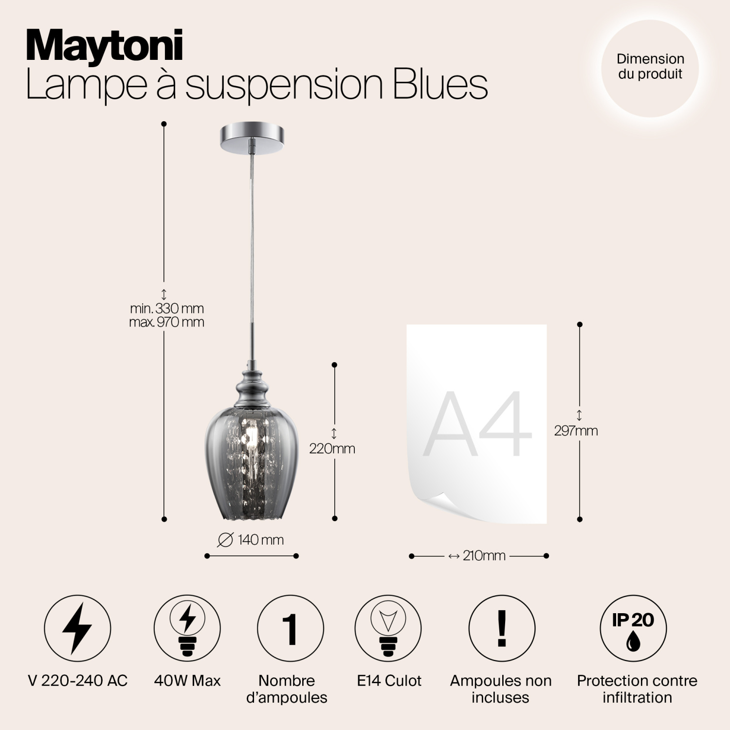 Maytoni Modern Blues Подвесной светильник цвет: никель MOD033-PL-01-N