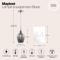 Maytoni Modern Blues Подвесной светильник цвет: никель MOD033-PL-01-N