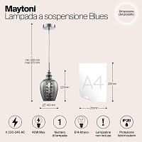 Maytoni Modern Blues Подвесной светильник цвет: никель MOD033-PL-01-N