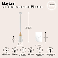 Maytoni Modern Bicones Подвесной светильник цвет: белый P359-PL-140-W