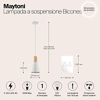 Maytoni Modern Bicones Подвесной светильник цвет: белый P359-PL-140-W