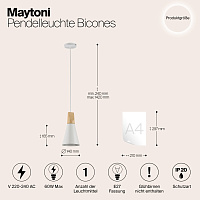 Maytoni Modern Bicones Подвесной светильник цвет: белый P359-PL-140-W