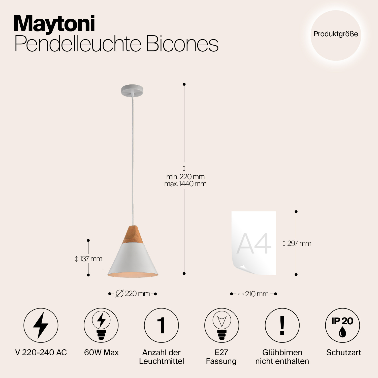 Maytoni Modern Bicones Подвесной светильник цвет: белый P359-PL-01-W