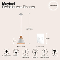 Maytoni Modern Bicones Подвесной светильник цвет: белый P359-PL-01-W