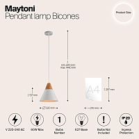 Maytoni Modern Bicones Подвесной светильник цвет: белый P359-PL-01-W