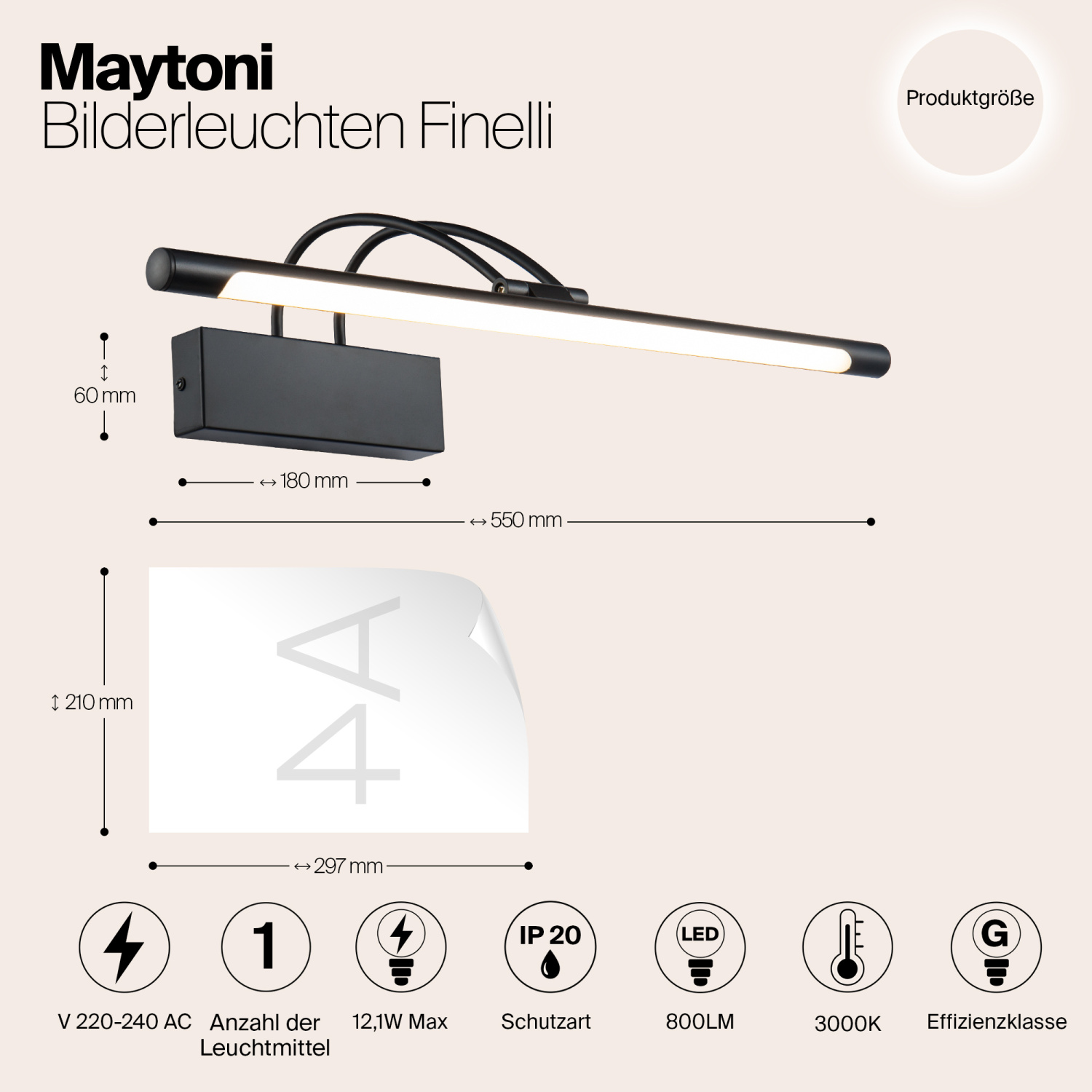 Maytoni Modern Finelli Подсветка цвет: черный MIR004WL-L12B