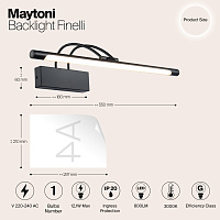 Maytoni Modern Finelli Подсветка цвет: черный MIR004WL-L12B