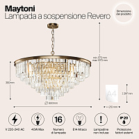 Maytoni Classic Revero Подвесной светильник цвет: латунь MOD085PL-16BS