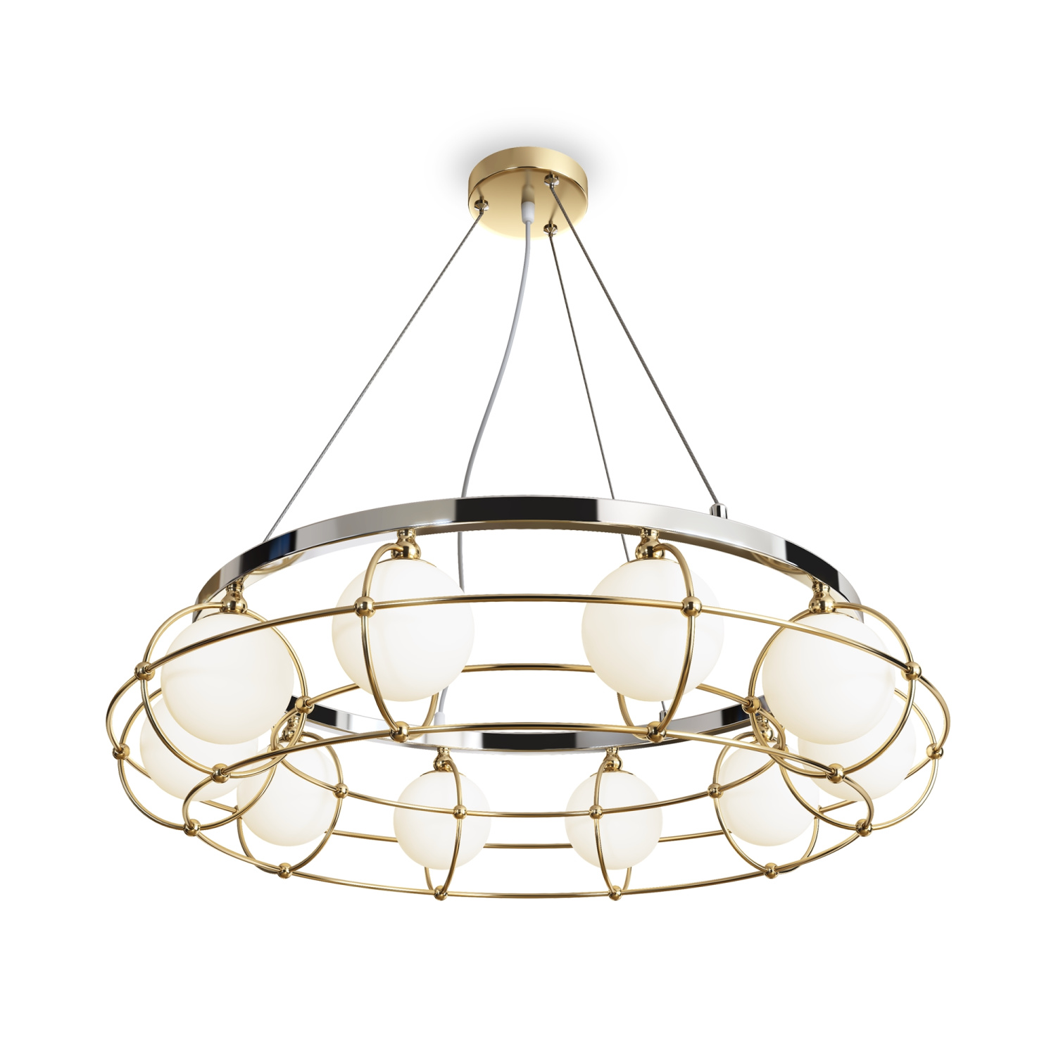 Maytoni Modern Carcass Подвесной светильник цвет: золото и хром MOD312PL-10GCH