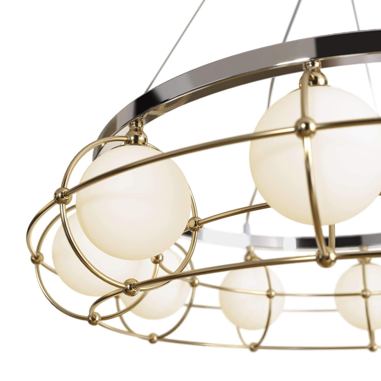 Maytoni Modern Carcass Подвесной светильник цвет: золото и хром MOD312PL-10GCH