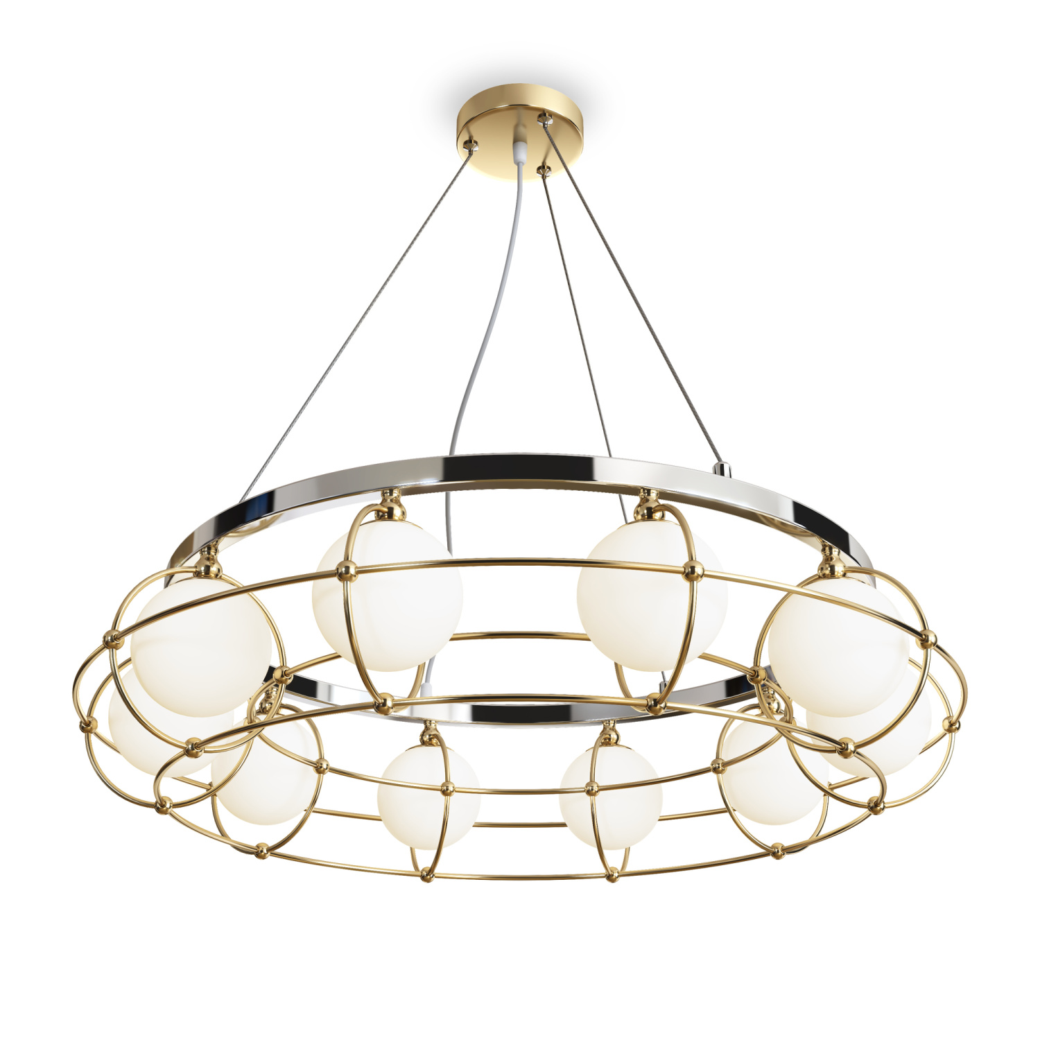 Maytoni Modern Carcass Подвесной светильник цвет: золото и хром MOD312PL-10GCH