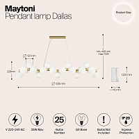 Maytoni Modern Dallas Подвесной светильник цвет: золото MOD547PL-25BS