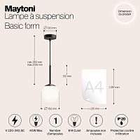 Maytoni Modern Basic form Подвесной светильник цвет: черный MOD321PL-01B