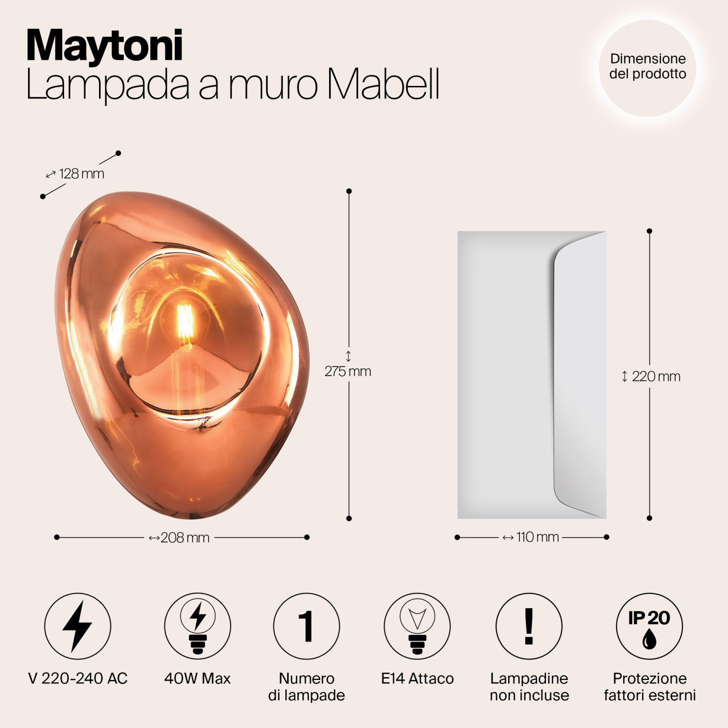 Maytoni Modern Mabell Настенный светильник (бра) цвет: черный MOD306WL-01C