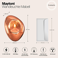 Maytoni Modern Mabell Настенный светильник (бра) цвет: черный MOD306WL-01C