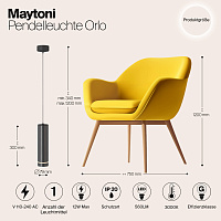 Maytoni Technical Orlo Подвесной светильник цвет: черный P085PL-12W3K-B