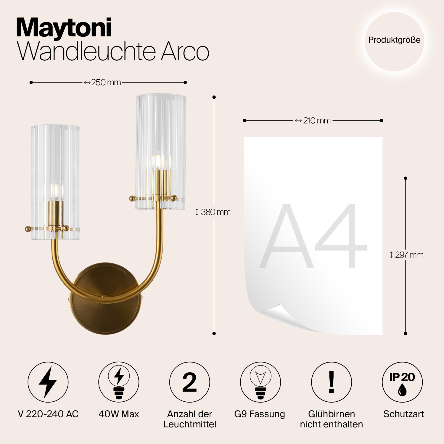 Maytoni Classic Arco Настенный светильник (бра) цвет: латунь MOD223WL-02BS1