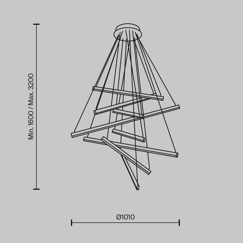 Maytoni Modern Line Подвесной светильник цвет: золото MOD016PL-L96GK