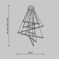 Maytoni Modern Line Подвесной светильник цвет: золото MOD016PL-L96GK
