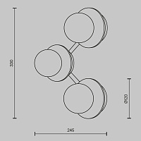 Maytoni Modern Ambre Настенный светильник (бра) цвет: латунь MOD331WL-L6BS3K