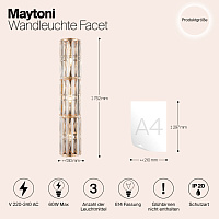 Maytoni Classic Facet Настенный светильник (бра) цвет: золото MOD094WL-03G