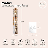 Maytoni Classic Facet Настенный светильник (бра) цвет: золото MOD094WL-03G