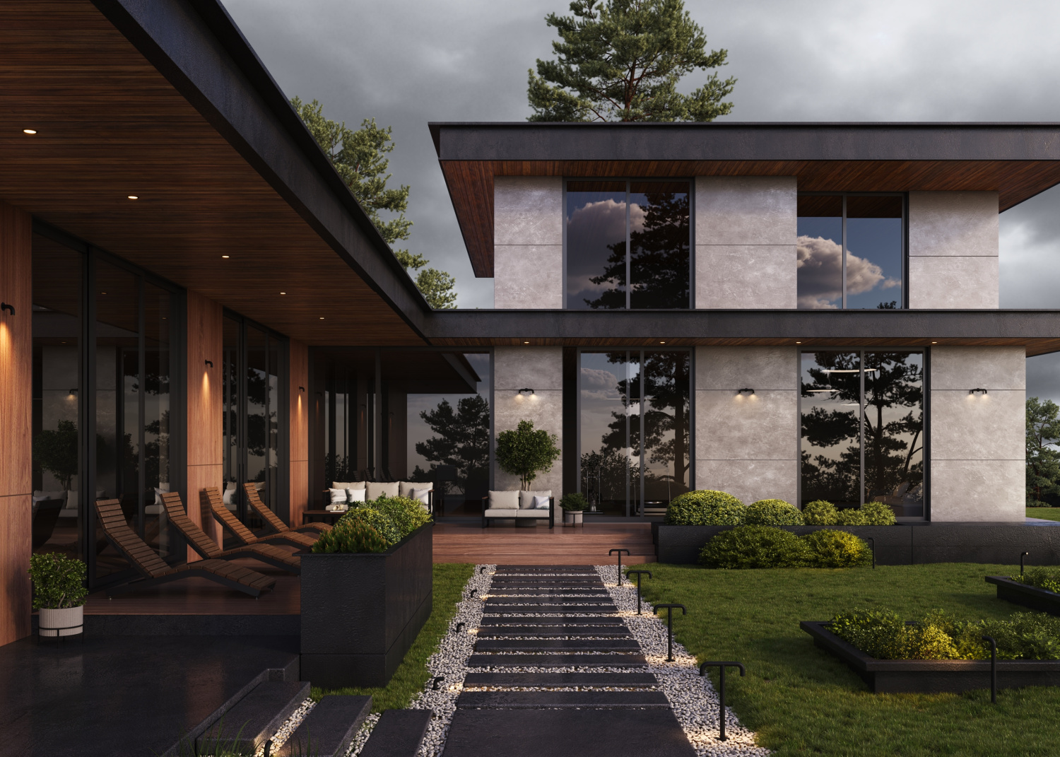 Maytoni Outdoor Sleek Настенный светильник (бра) цвет: графит O477WL-L2GF3K