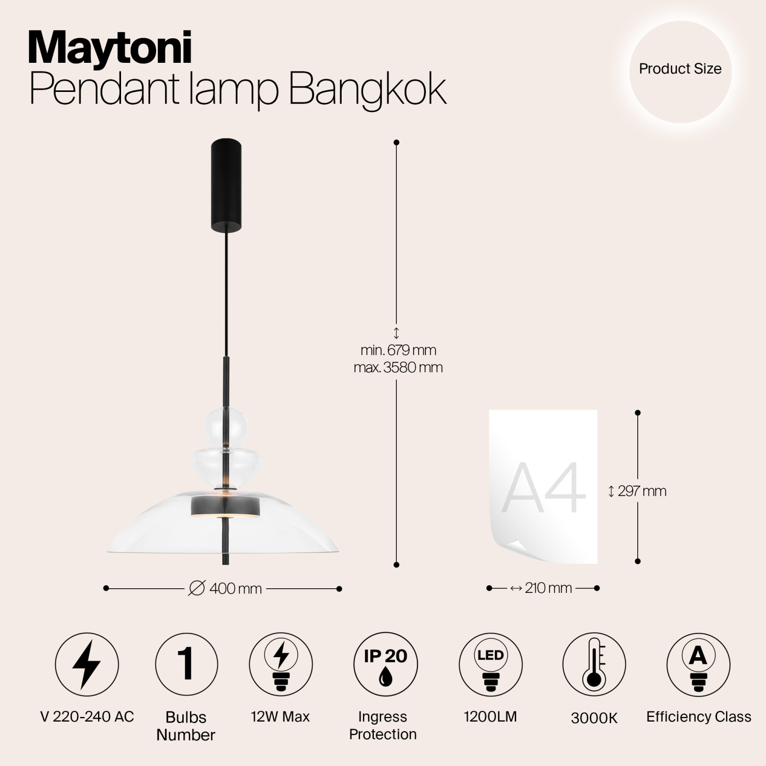 Maytoni Modern Bangkok Подвесной светильник цвет: черный MOD185PL-L6B3K3