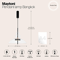 Maytoni Modern Bangkok Подвесной светильник цвет: черный MOD185PL-L6B3K3
