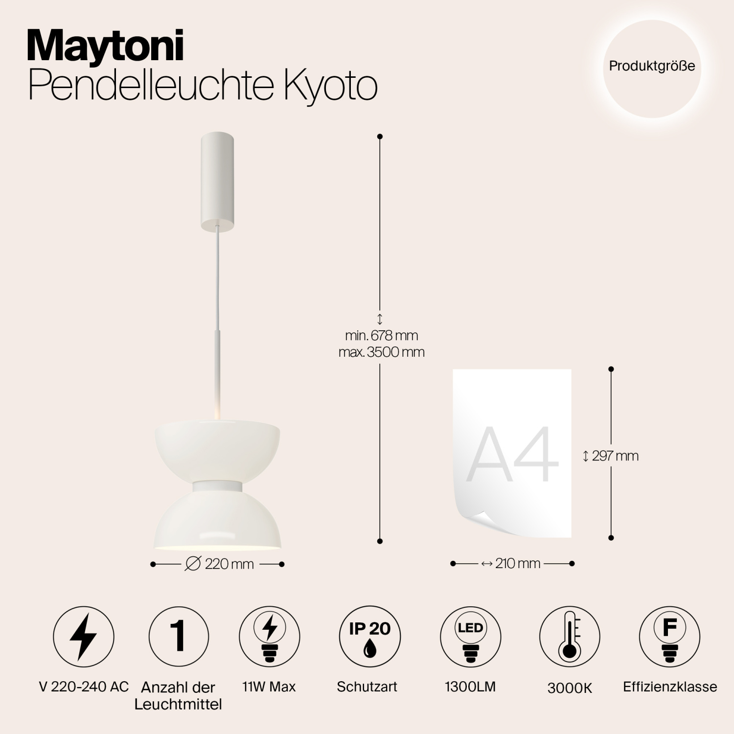 Maytoni Modern Kyoto Подвесной светильник цвет: белый MOD178PL-L11W3K