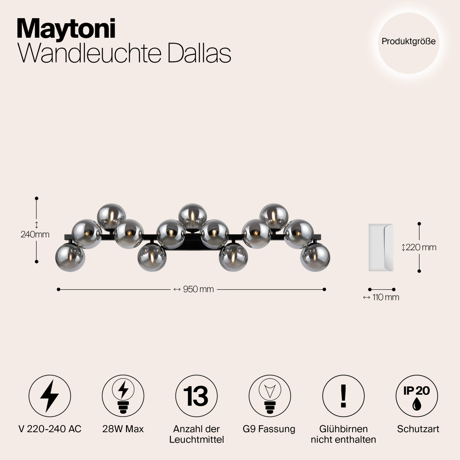 Maytoni Modern Dallas Настенный светильник (бра) цвет: черный MOD547WL-13B