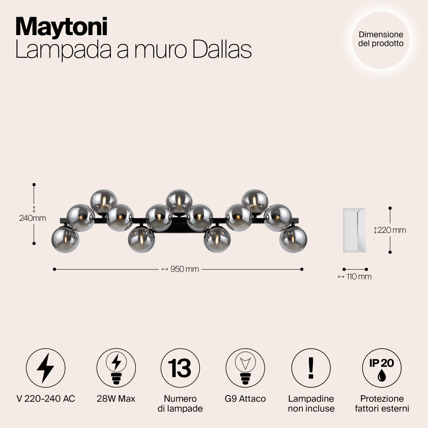 Maytoni Modern Dallas Настенный светильник (бра) цвет: черный MOD547WL-13B