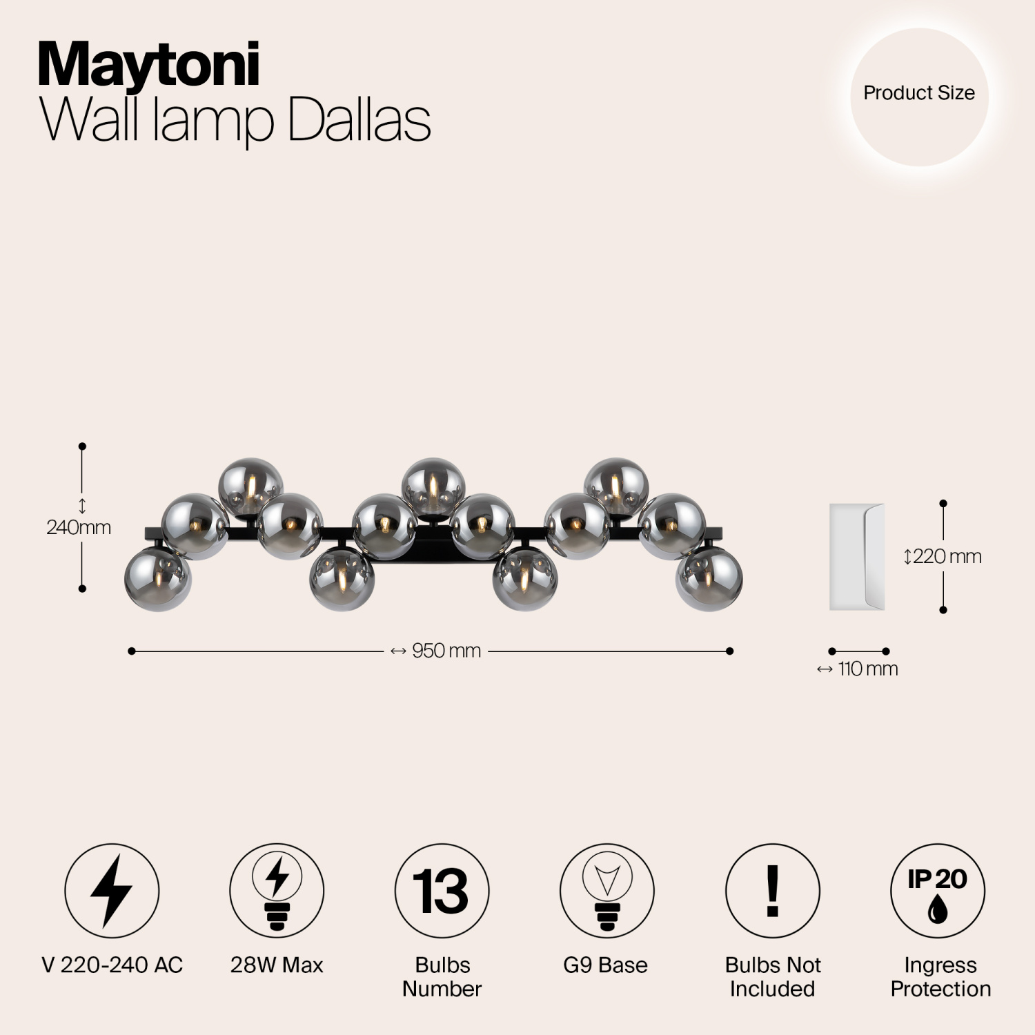 Maytoni Modern Dallas Настенный светильник (бра) цвет: черный MOD547WL-13B