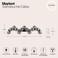 Maytoni Modern Dallas Настенный светильник (бра) цвет: черный MOD547WL-13B