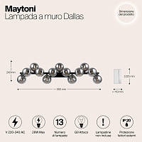 Maytoni Modern Dallas Настенный светильник (бра) цвет: черный MOD547WL-13B