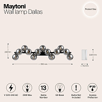 Maytoni Modern Dallas Настенный светильник (бра) цвет: черный MOD547WL-13B