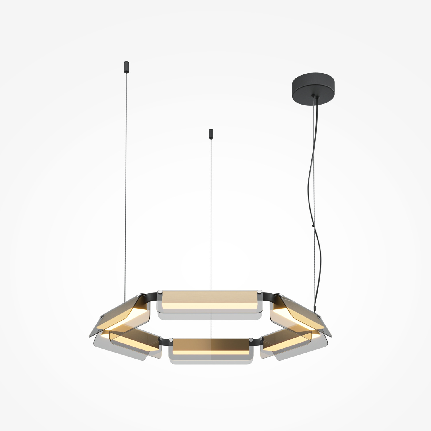 Maytoni Modern Flat Подвесной светильник цвет: черный и латунь MOD296PL-L40BS3K