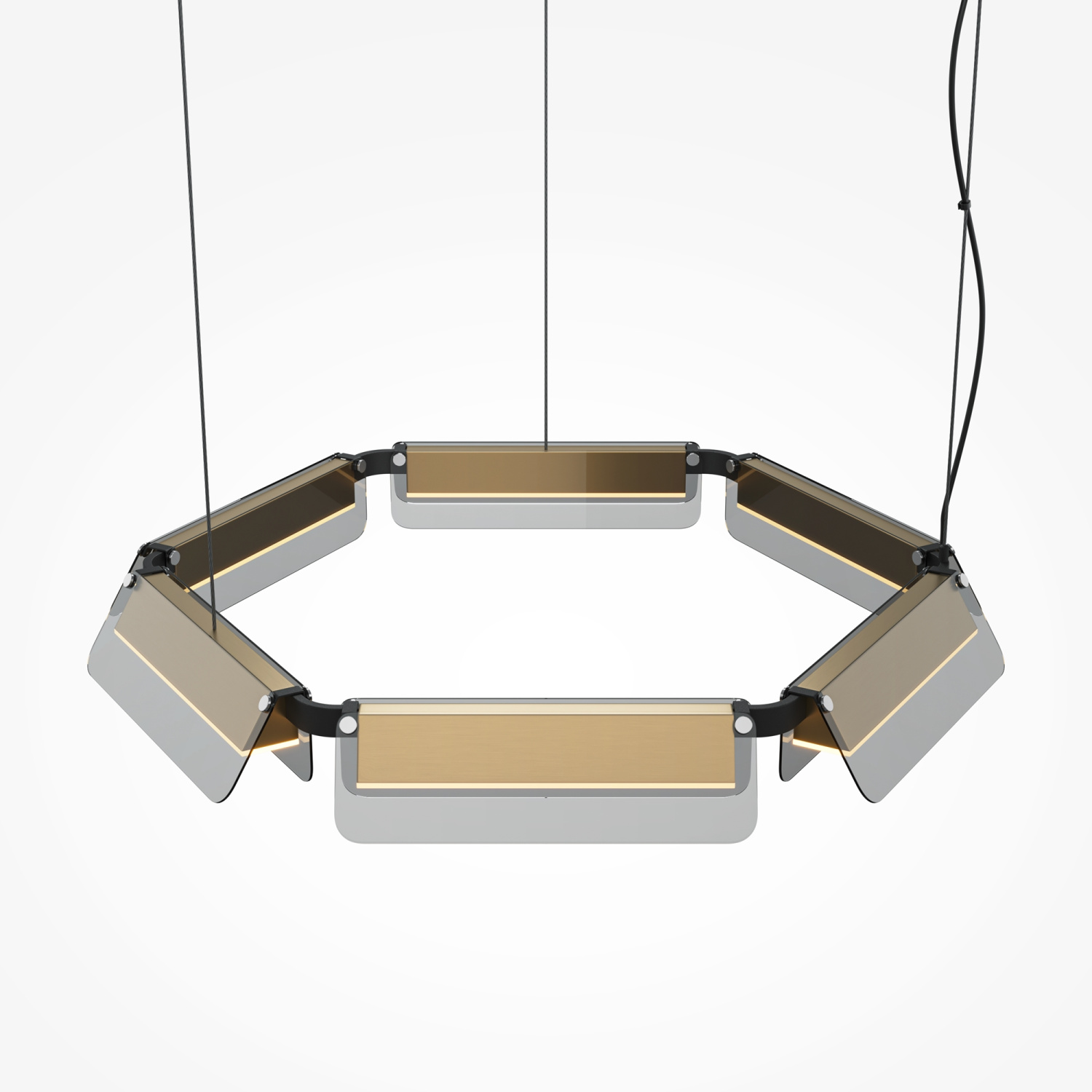 Maytoni Modern Flat Подвесной светильник цвет: черный и латунь MOD296PL-L40BS3K