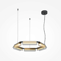 Maytoni Modern Flat Подвесной светильник цвет: черный и латунь MOD296PL-L40BS3K