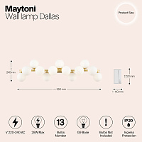 Maytoni Modern Dallas Настенный светильник (бра) цвет: золото MOD547WL-13BS