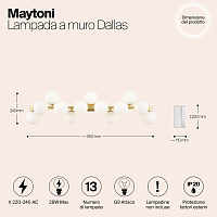 Maytoni Modern Dallas Настенный светильник (бра) цвет: золото MOD547WL-13BS