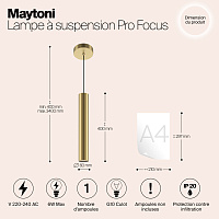 Maytoni Modern Pro Focus Подвесной светильник цвет: золото MOD161PL-01G1