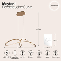 Maytoni Modern Curve Подвесной светильник цвет: золото MOD156PL-L52G4K