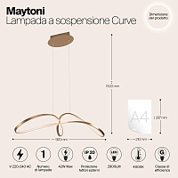 Maytoni Modern Curve Подвесной светильник цвет: золото MOD156PL-L52G4K
