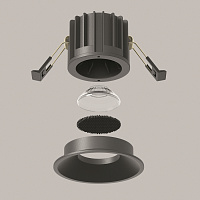 Maytoni Technical Round Встраиваемый светильник цвет: черный DL058-12W3K-B