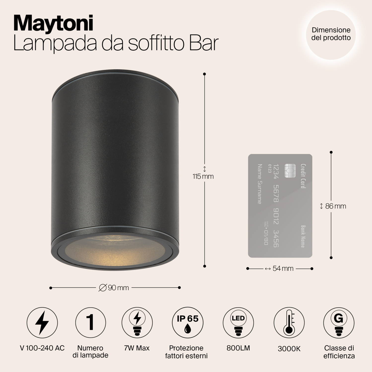 Maytoni Outdoor Bar Потолочный светильник цвет: графит O306CL-L7GF